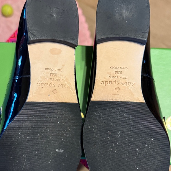 Kate Spade Black Patent Leather Loafers with Embellished Bow - Picture 2 of 3